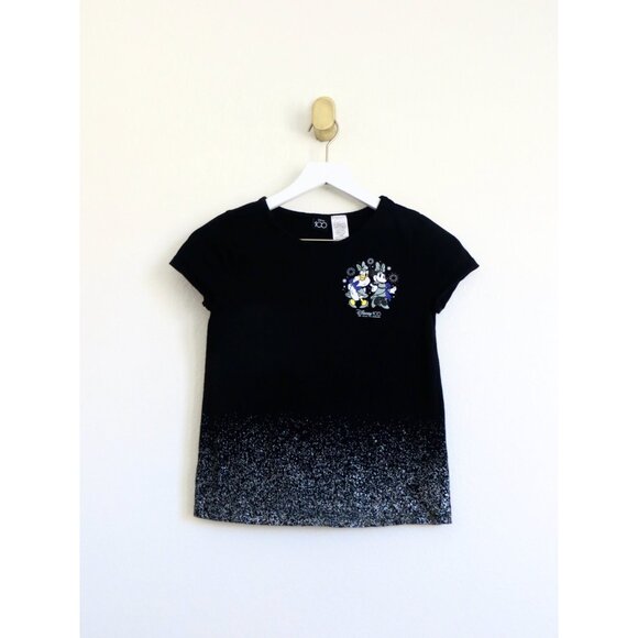 Disney 100 Years of Wonder Spirit Jersey Tee Shirt Black Girls SZ 11-12 - Picture 4 of 7